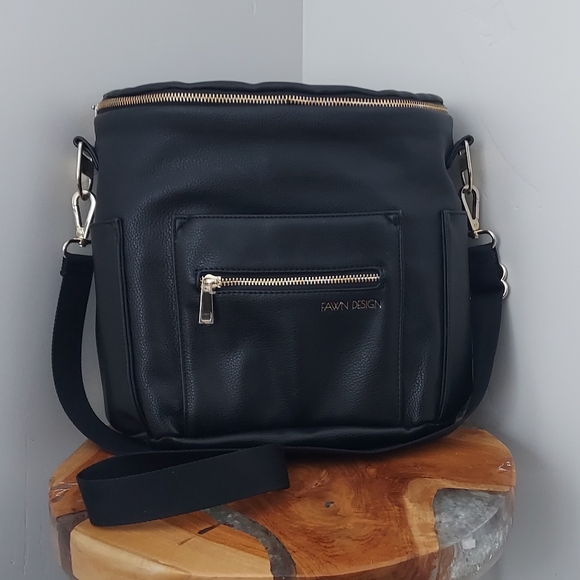 FAWN design- THE ORIGINAL DIAPER BAG - Black EUC mini size - Picture 1 of 4